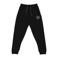 Embroidered Black Joggers — Minimal Circular Logo Sweatpants