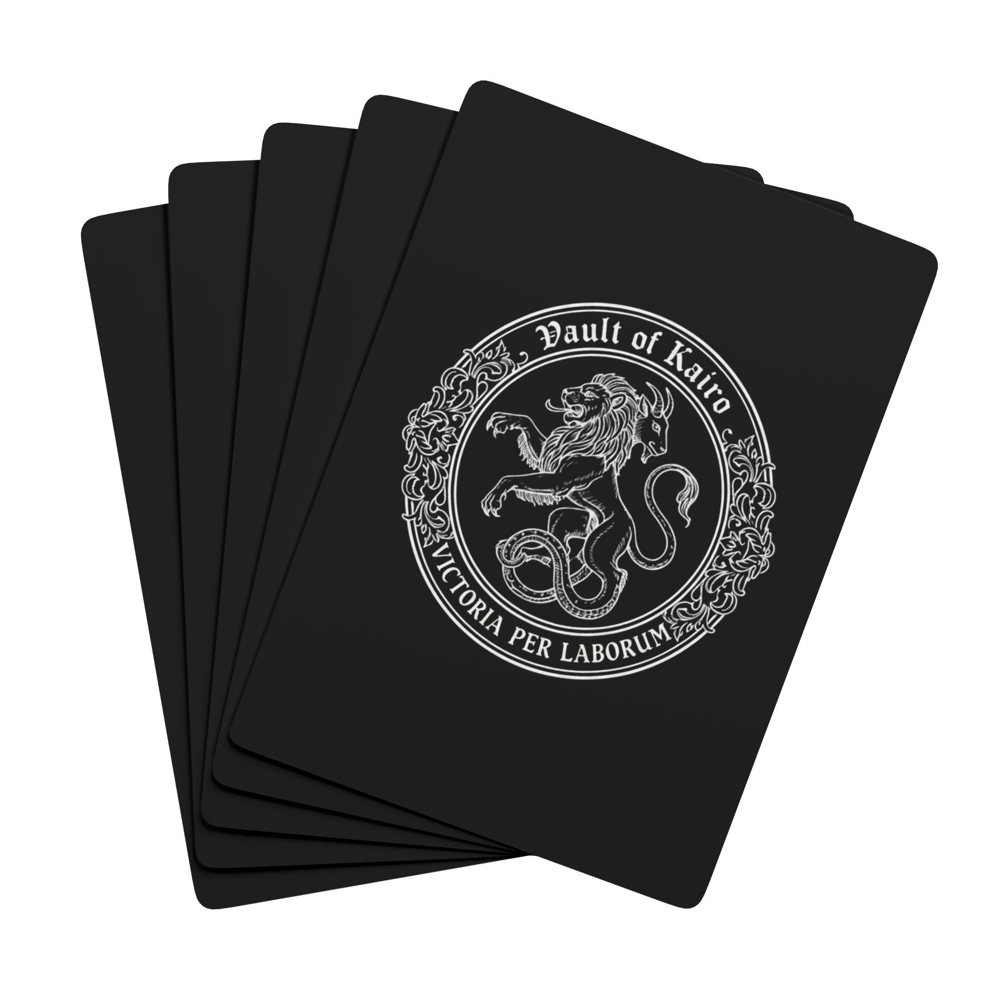 Vault of Kairo Poker Playing Cards — Elegant Black & Silver Deck